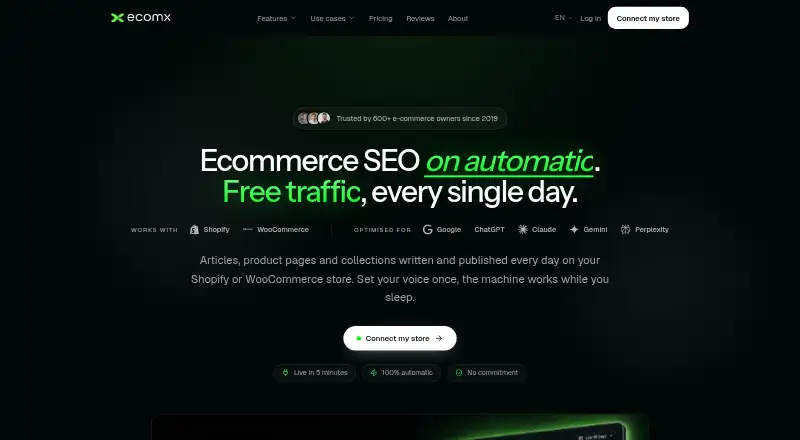 EcomX's website