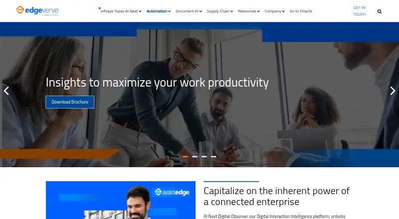 AssistEdge Discover's website