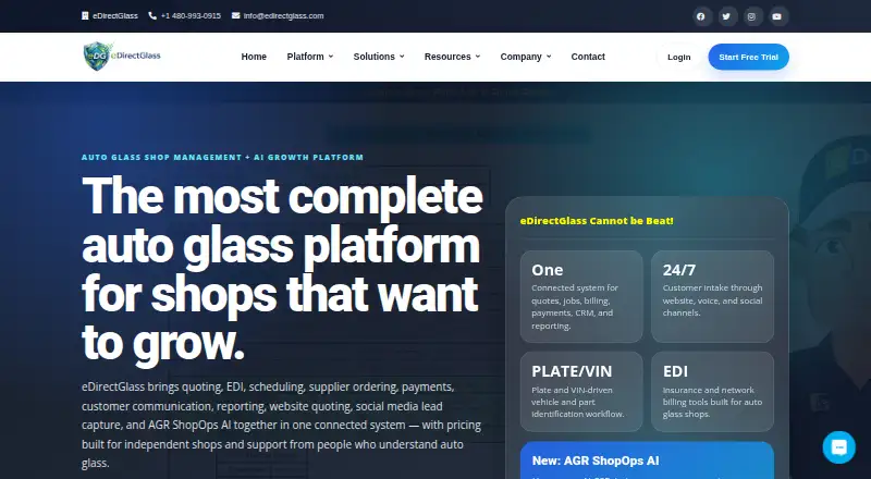 eDirectGlass's website
