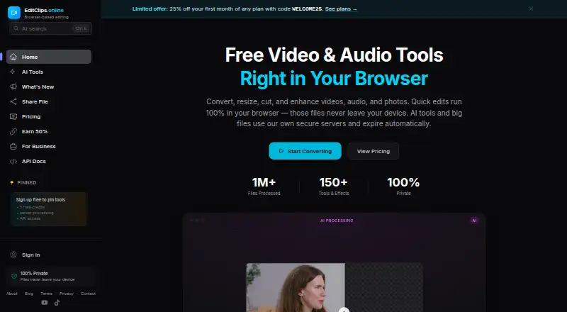 EditClips.online's website
