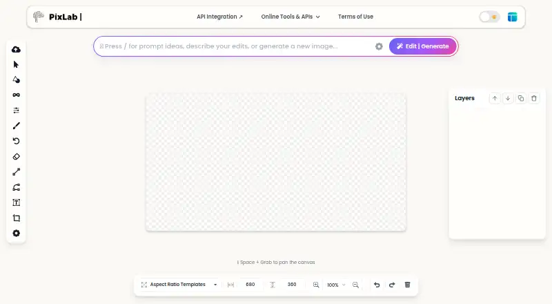 The PixLab Photo Editor homepage