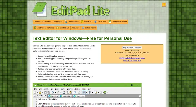 EditPad Lite's website