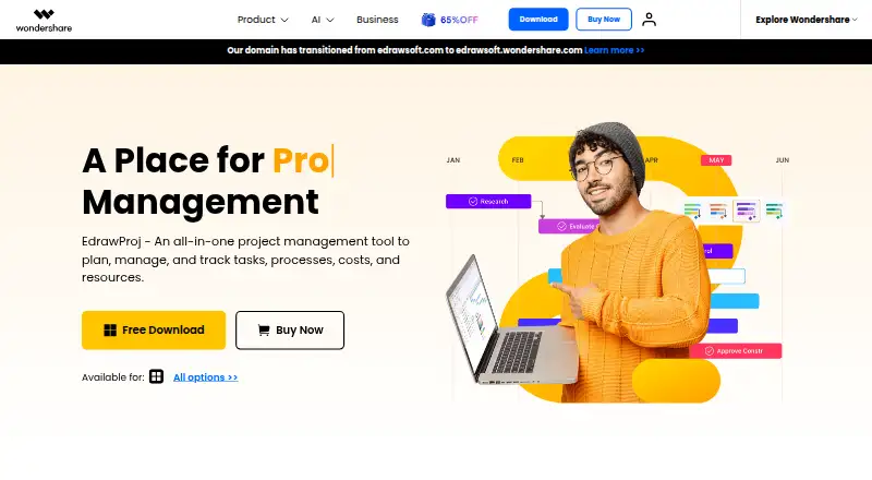 The EdrawProj homepage
