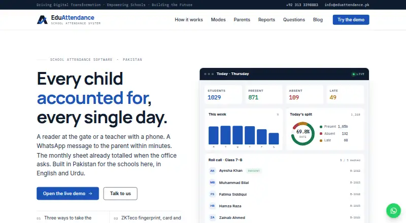 EduAttendance's website