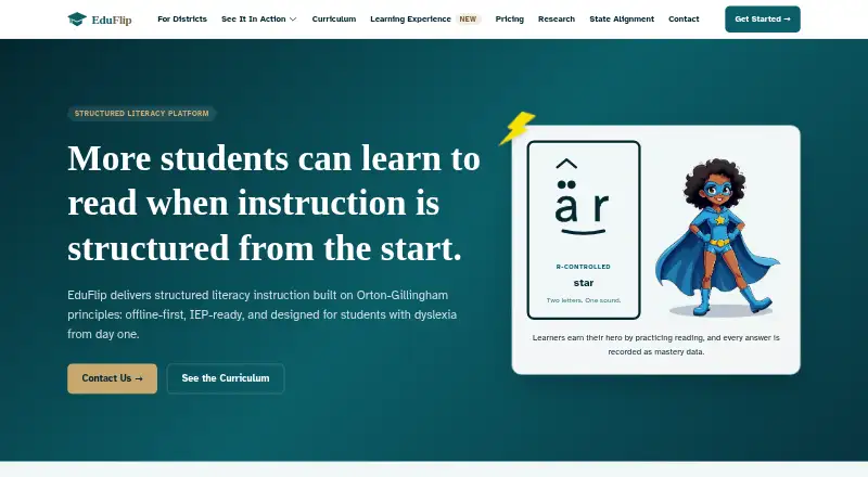 The EduFlip homepage