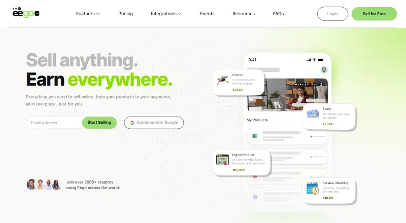 Eego's website