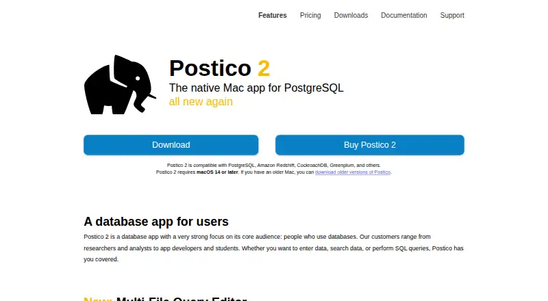 The Postico 2 homepage