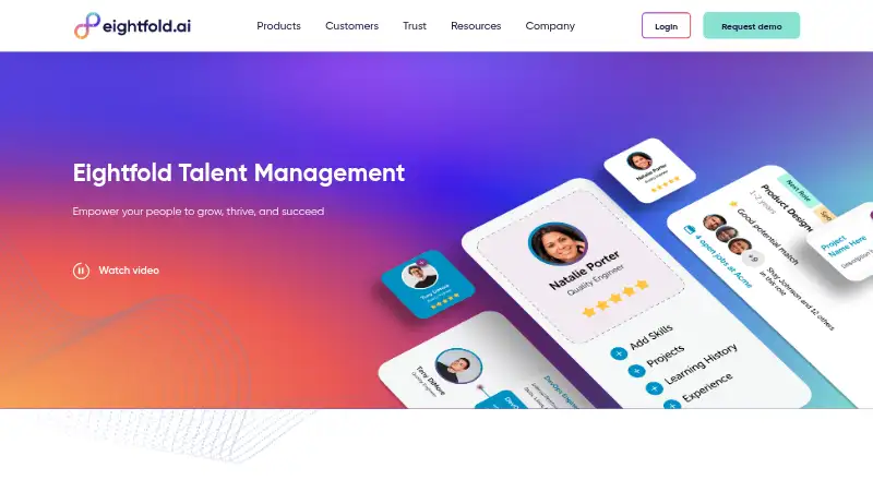 Eightfold Talent Management's website