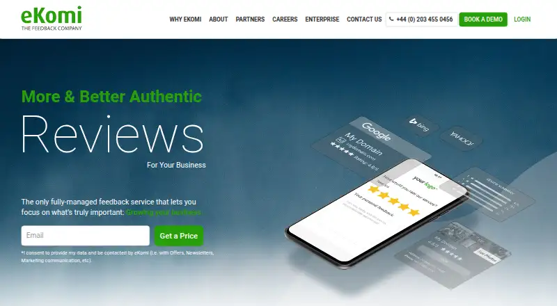 The eKomi homepage