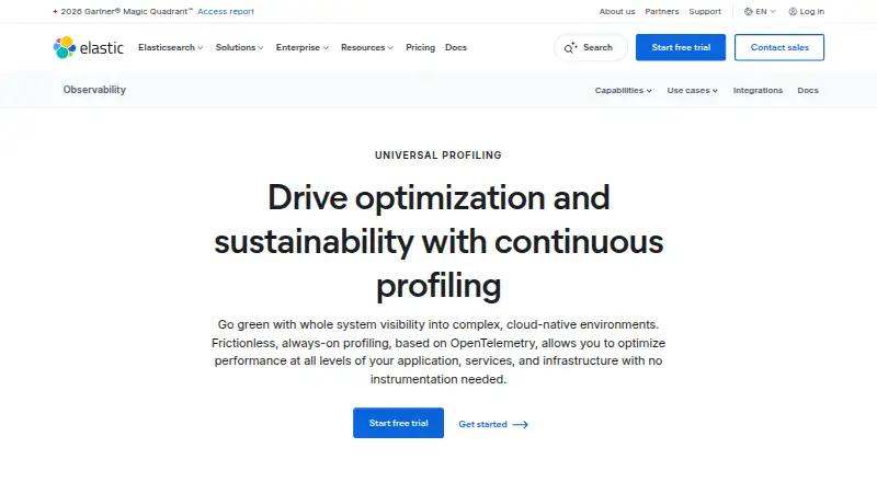 Elastic Universal Profiling's website