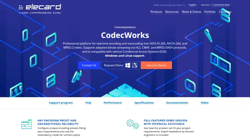 Elecard CodecWorks's website