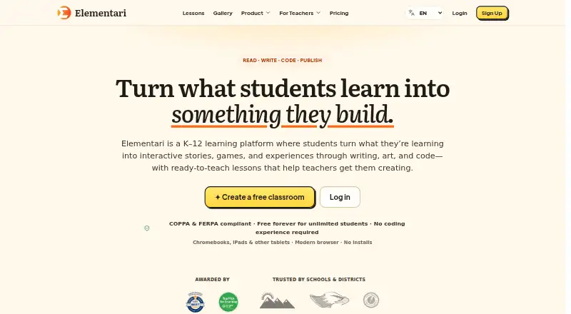 Elementari's website