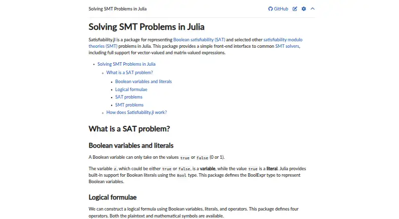 Satisfiability.jl's website