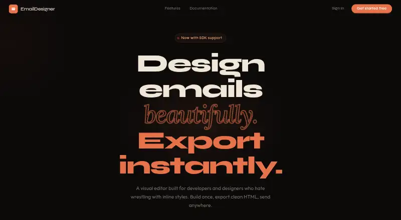 The EmailDesigner homepage