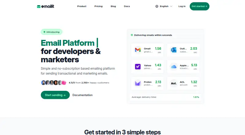 Emailit's website