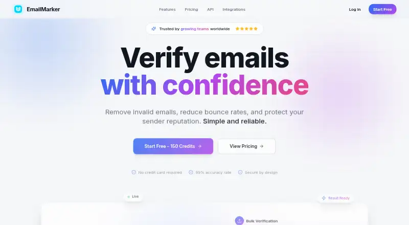 The EmailMarker homepage