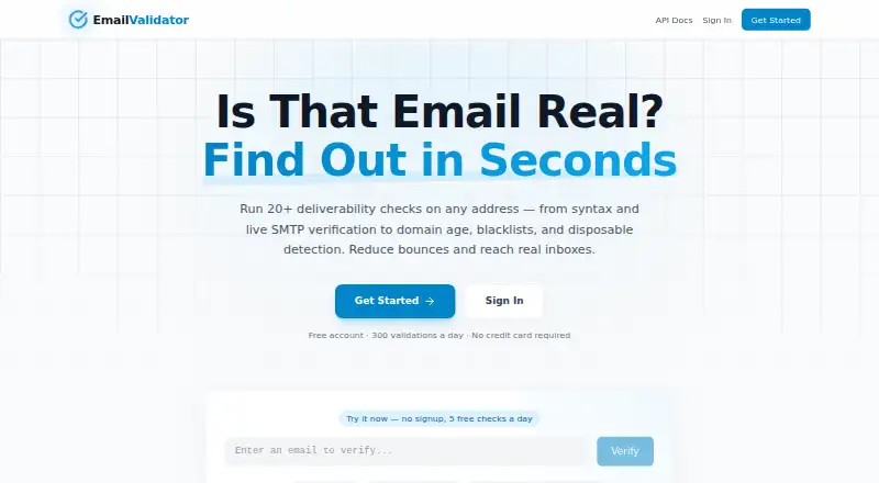 Email Validator's website