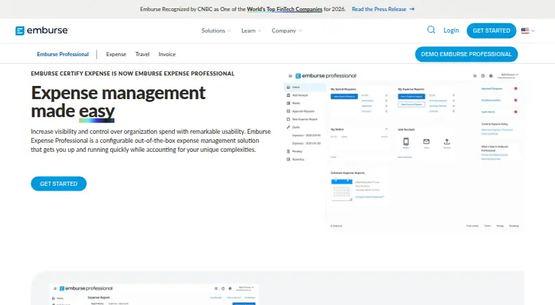 Emburse Professional's website