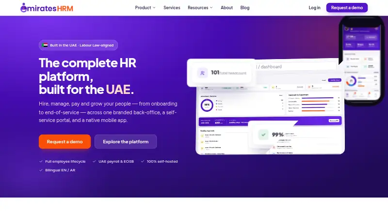 The Emirates HRM homepage