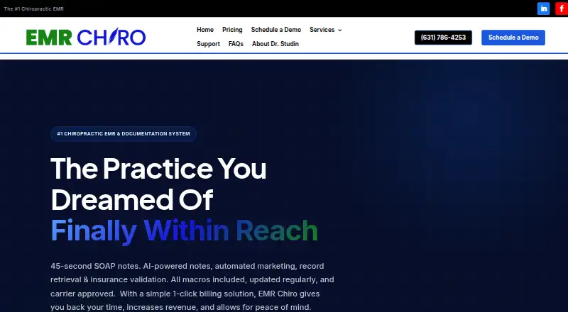EMR Chiro's website