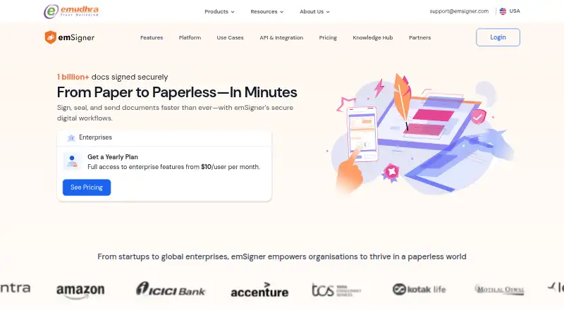emSigner API's website