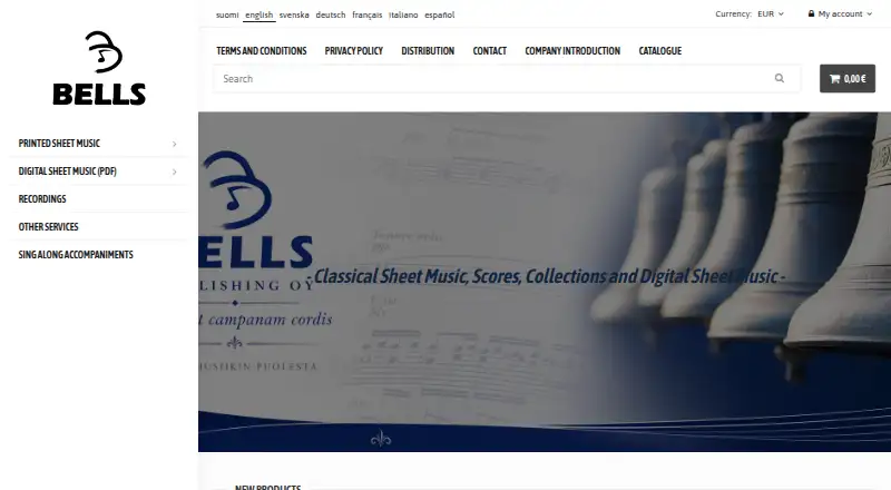 Bells Webstore's website