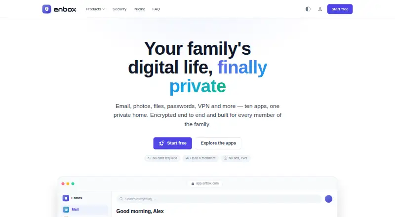 Enbox's website