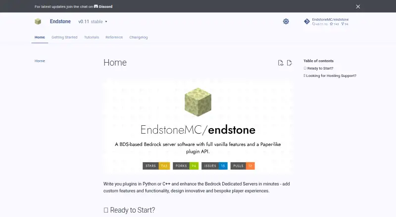 Endstone's website