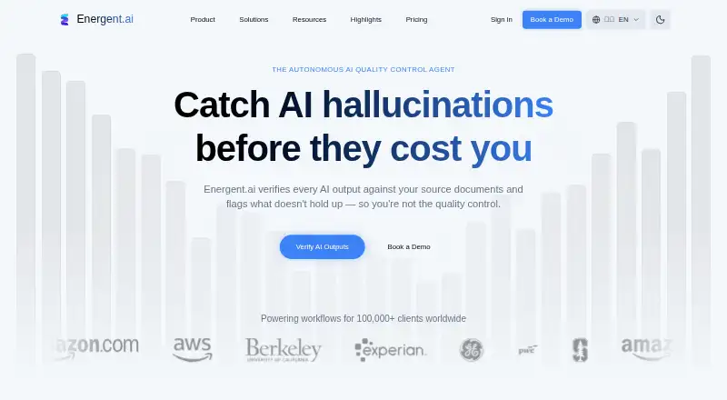 Energent.ai's website
