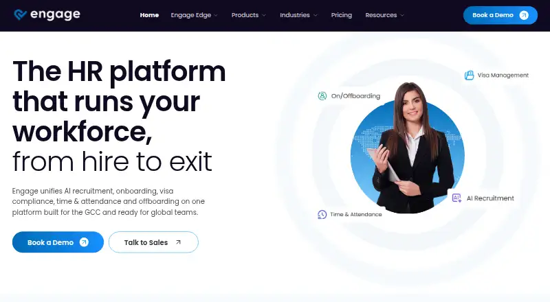 The Engage homepage