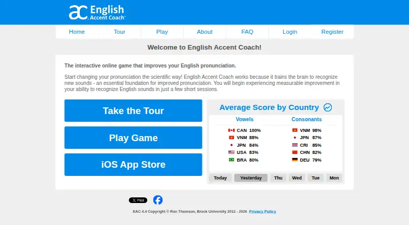 English Accent Coach's website
