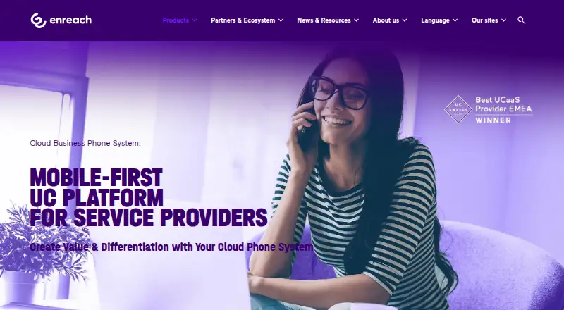 The Enreach UP homepage