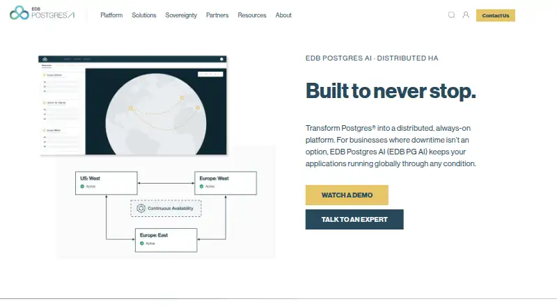 EDB Postgres Distributed's website