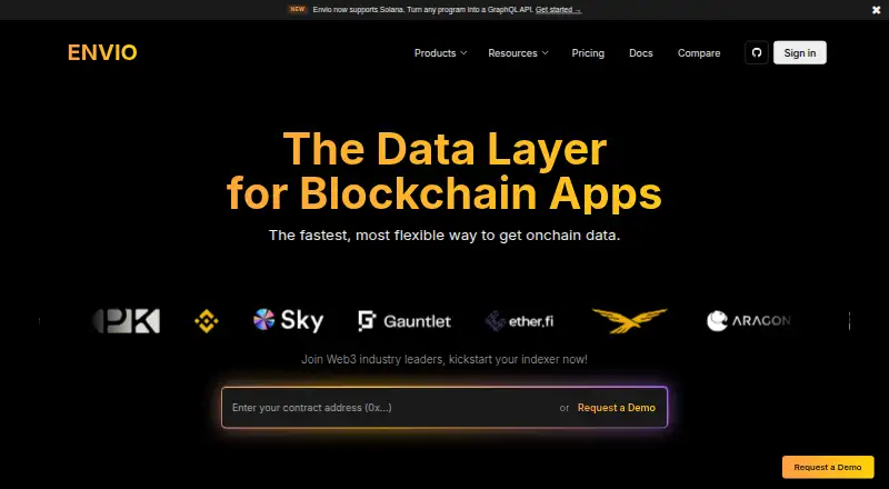 Envio HyperIndex's website