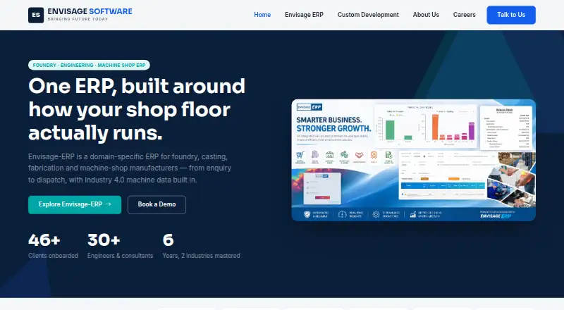 The Envisage-ERP homepage
