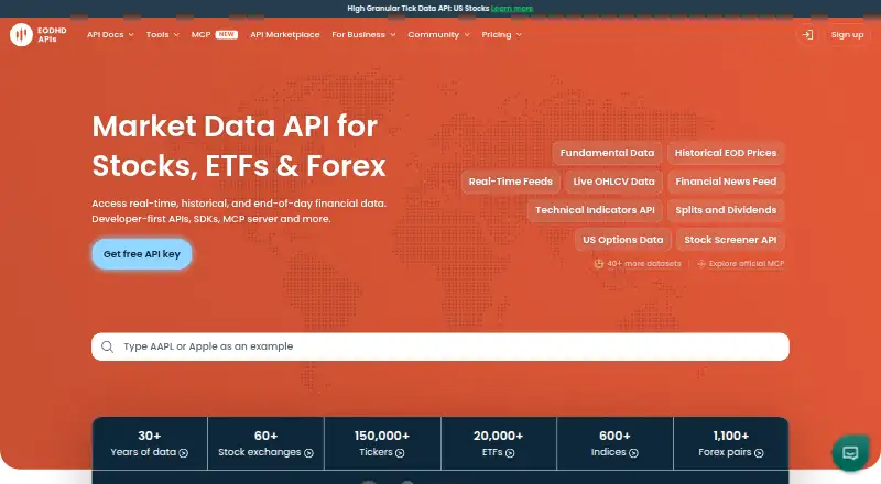 EODHD's website