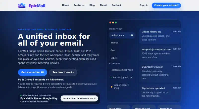 EpicMail's website