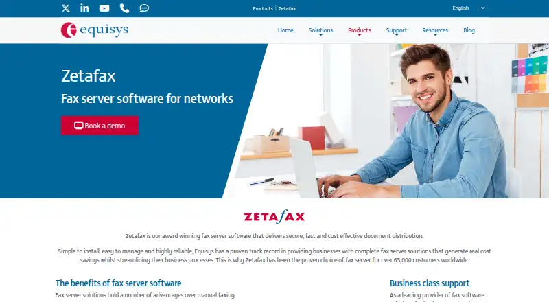 Zetafax's website
