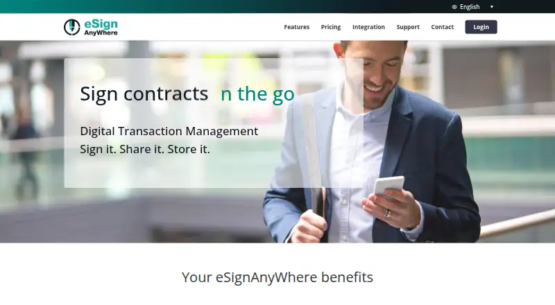 Namirial eSignAnyWhere's website