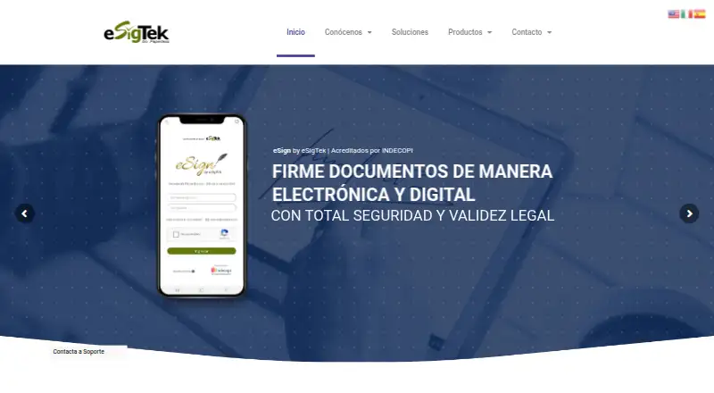 The eSigTek homepage