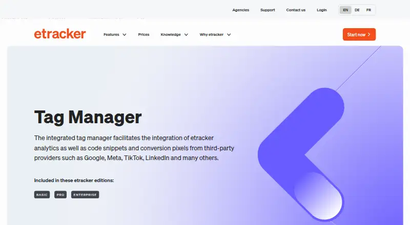 etracker Tag Manager's website