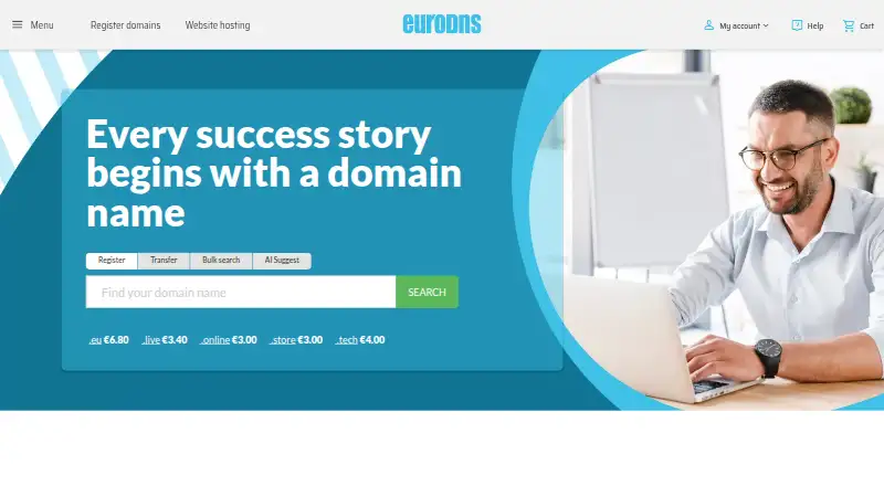 EuroDNS's website