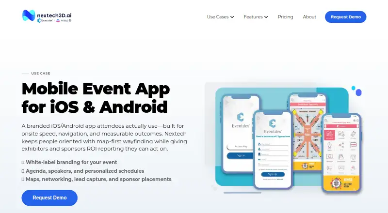 Nextech Mobile Event App's website