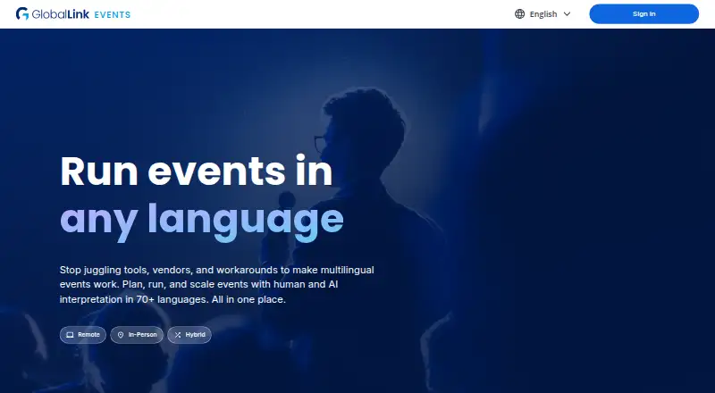 TransPerfect Events's website