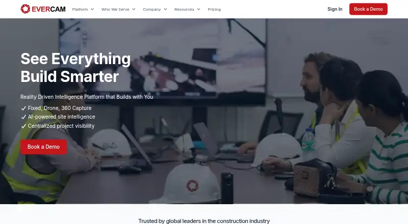 The Evercam homepage