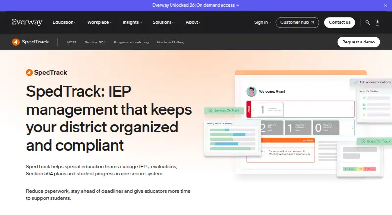 SpedTrack's website