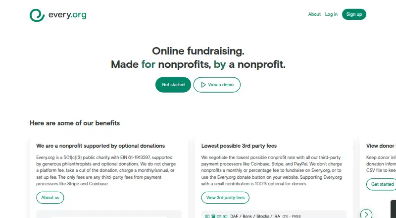 Every.org's website