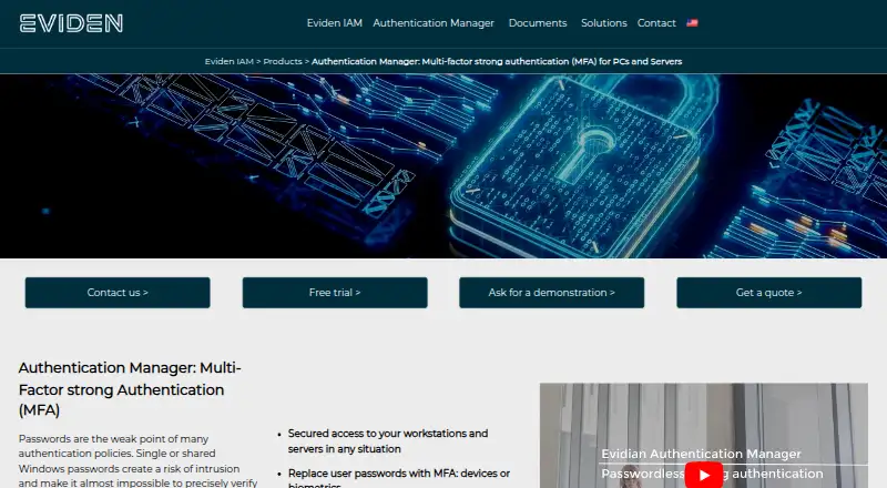 Evidian Authentication Manager's website