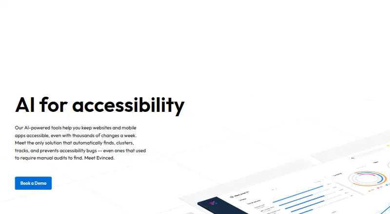 The Evinced homepage