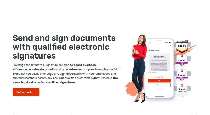 Evrotrust eSign's website